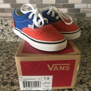 Like New in Box Little Boys Orange & Blue Vans